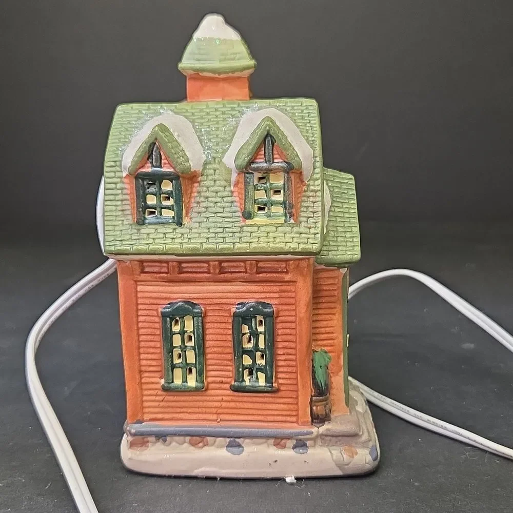 Vintage Holiday Schoolhouse‎ For Christmas Village